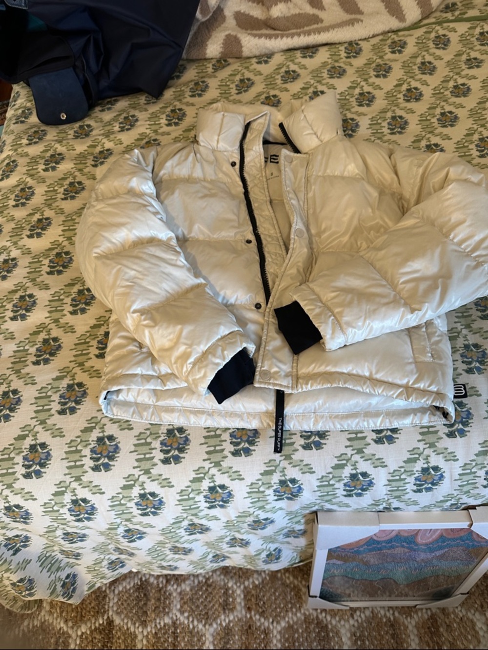 Aritzia Cream Puffer Jacket
